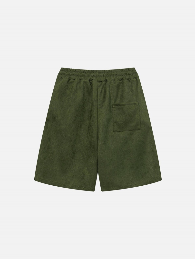 Short Aelfric Eden Blurry Letter Print Daim Vert | GVO-33095970